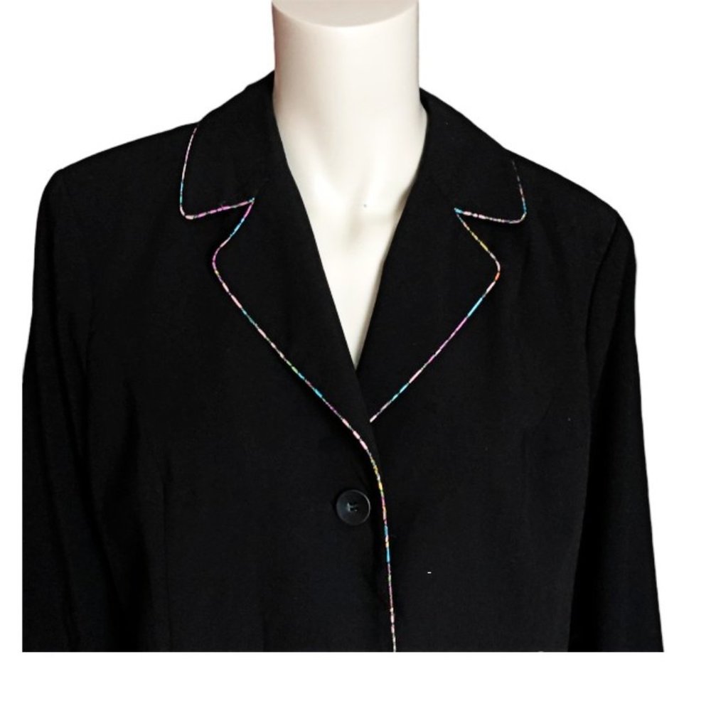 Dialogue women's black jacket with floral touches Size 16 - Picture 5 of 14